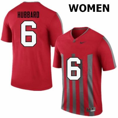 NCAA Ohio State Buckeyes Women's #6 Sam Hubbard Throwback Nike Football College Jersey UTF5545OB